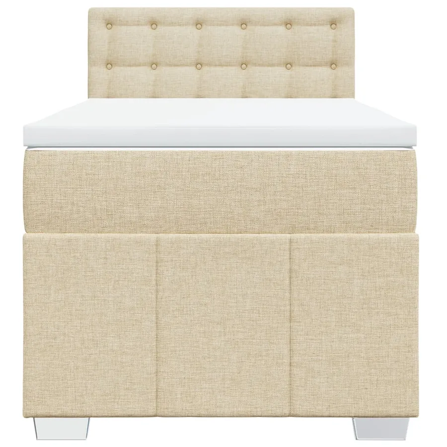 Sommier à lattes de lit avec matelas Crème 80x200 cm Tissu - 4