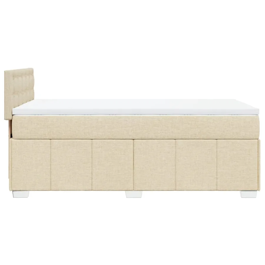 Sommier à lattes de lit avec matelas Crème 80x200 cm Tissu - 5