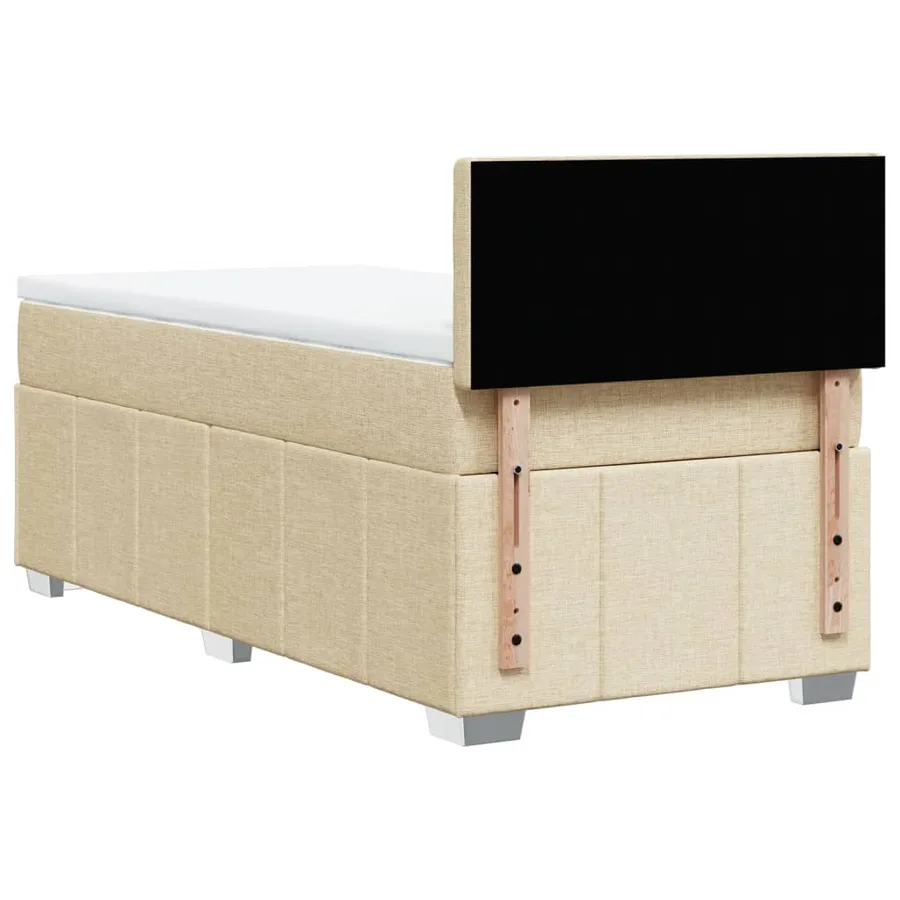 Sommier à lattes de lit avec matelas Crème 80x200 cm Tissu - 6