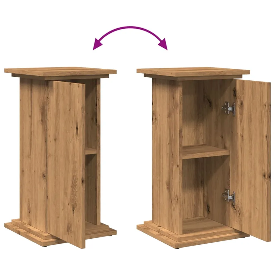 Piédestal avec rangement chêne artisanal bois d'ingénierie - 9