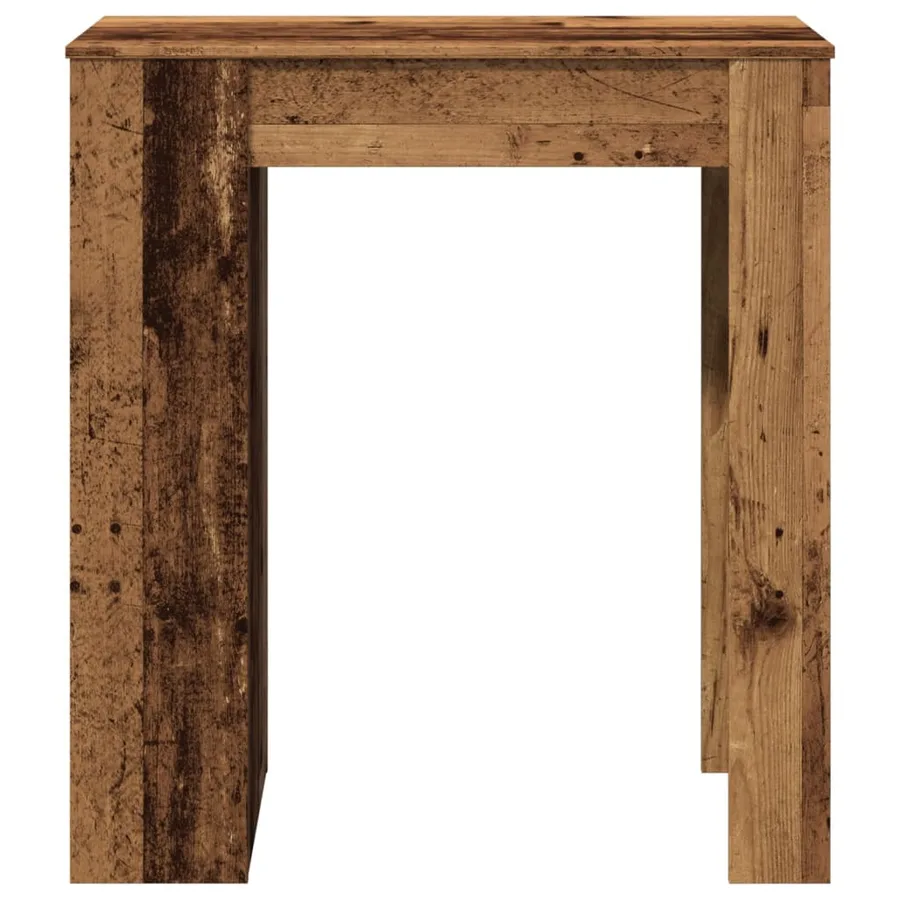 Table de bar avec étagères vieux bois bois d'ingénierie - 4
