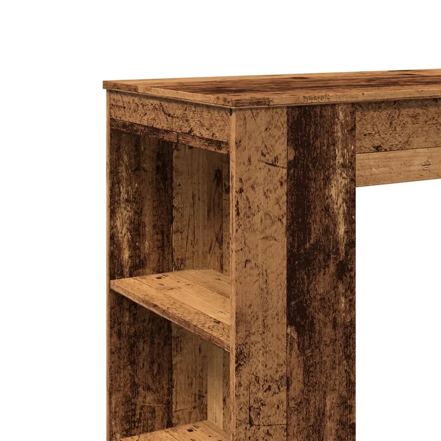 Table de bar avec étagères vieux bois bois d'ingénierie - 7