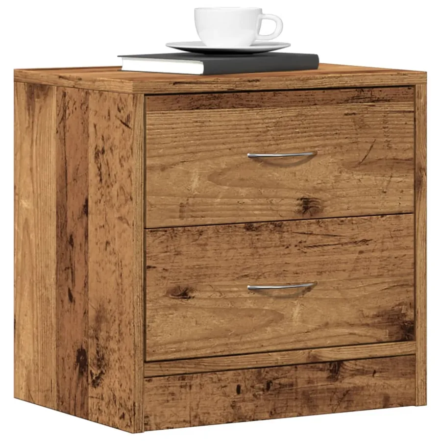 Table de chevet vieux bois 40x30x40 cm bois d'ingénierie