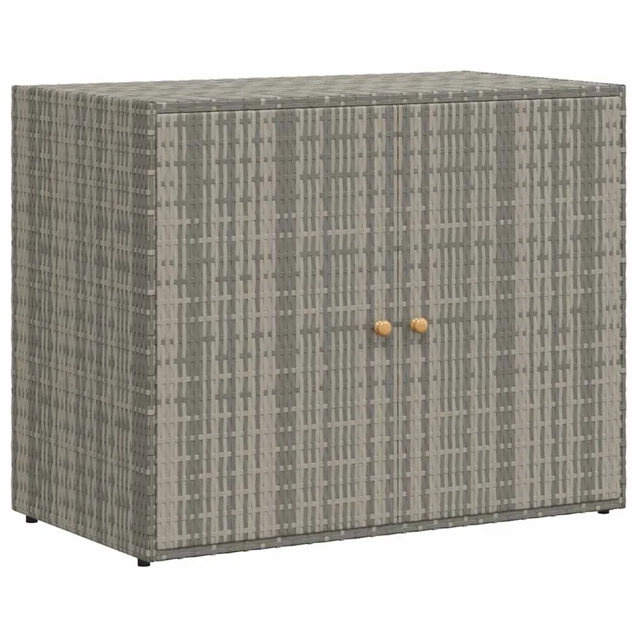 Armoire de rangement jardin Gris 100x55,5x80 cm Résine tressée - 2