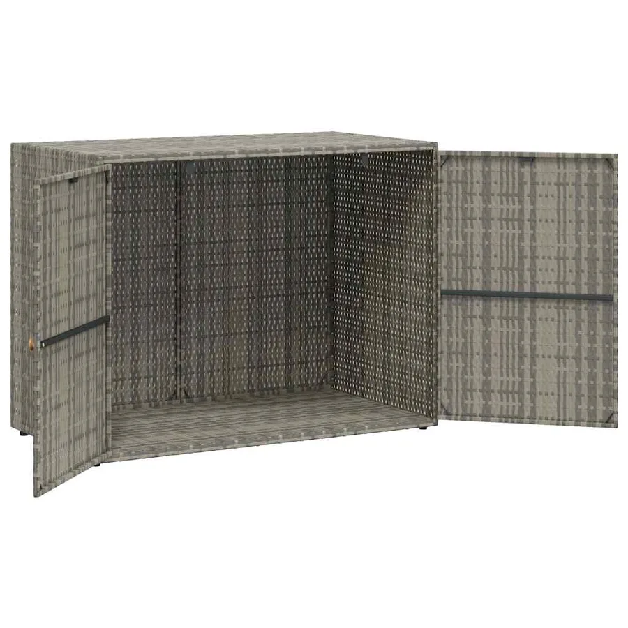 Armoire de rangement jardin Gris 100x55,5x80 cm Résine tressée - 6