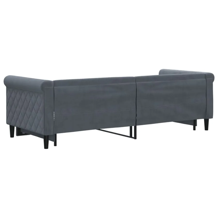 Lit de jour avec gigogne sans matelas gris foncé 80x200 cm - 5