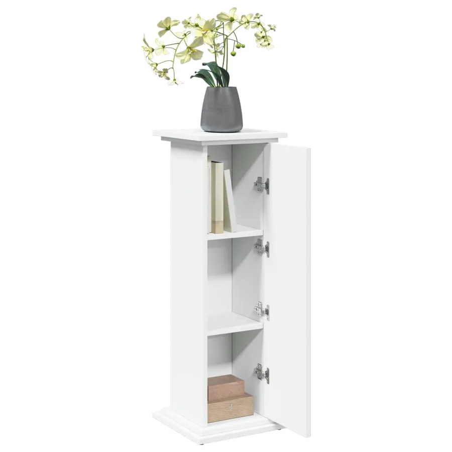 Piédestal avec rangement blanc 31x30x90 cm bois d'ingénierie - 4