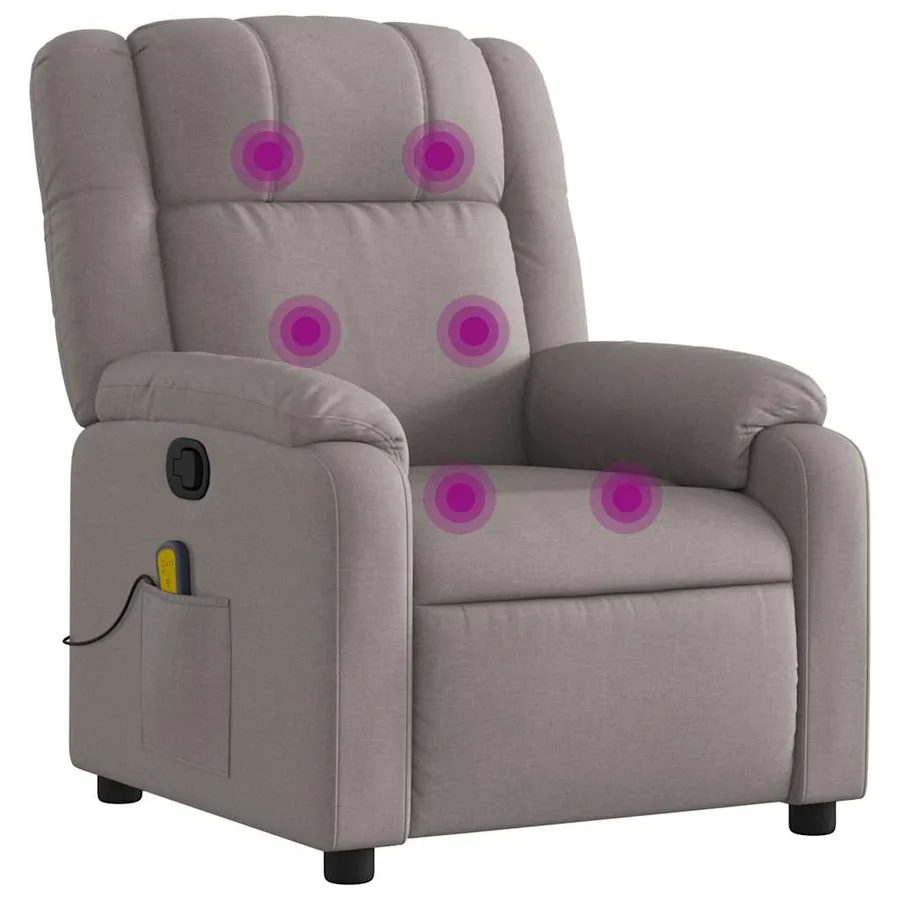 Fauteuil de massage inclinable Taupe Tissu - 2