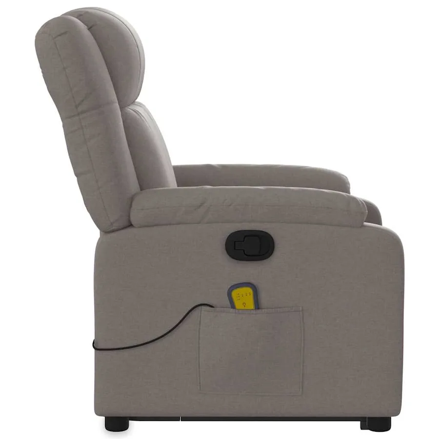 Fauteuil inclinable de massage Taupe Tissu - 10