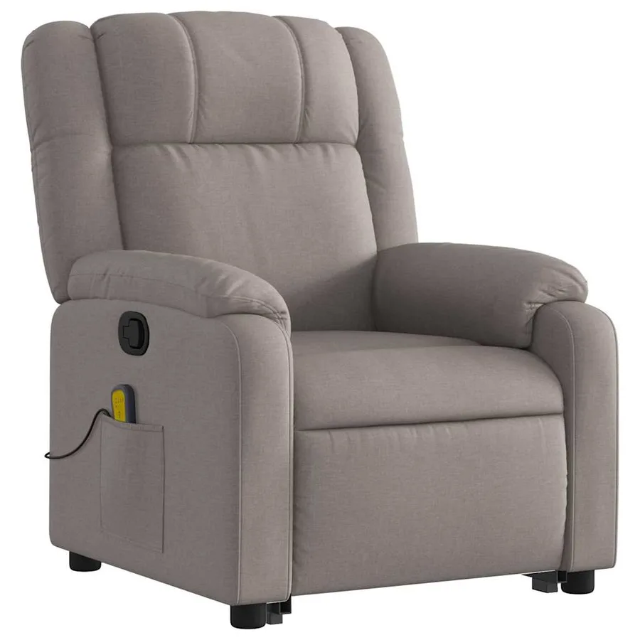 Fauteuil inclinable de massage Taupe Tissu - 4