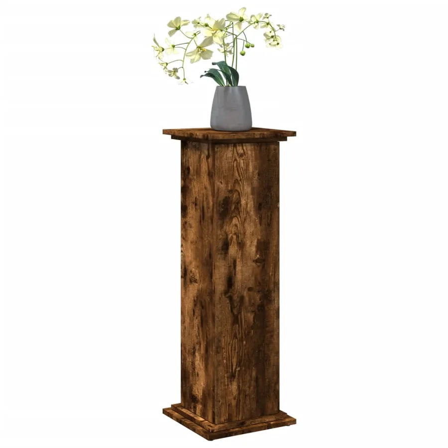 Piédestal avec rangement chêne fumé 31x30x90 cm bois ingénierie - 3