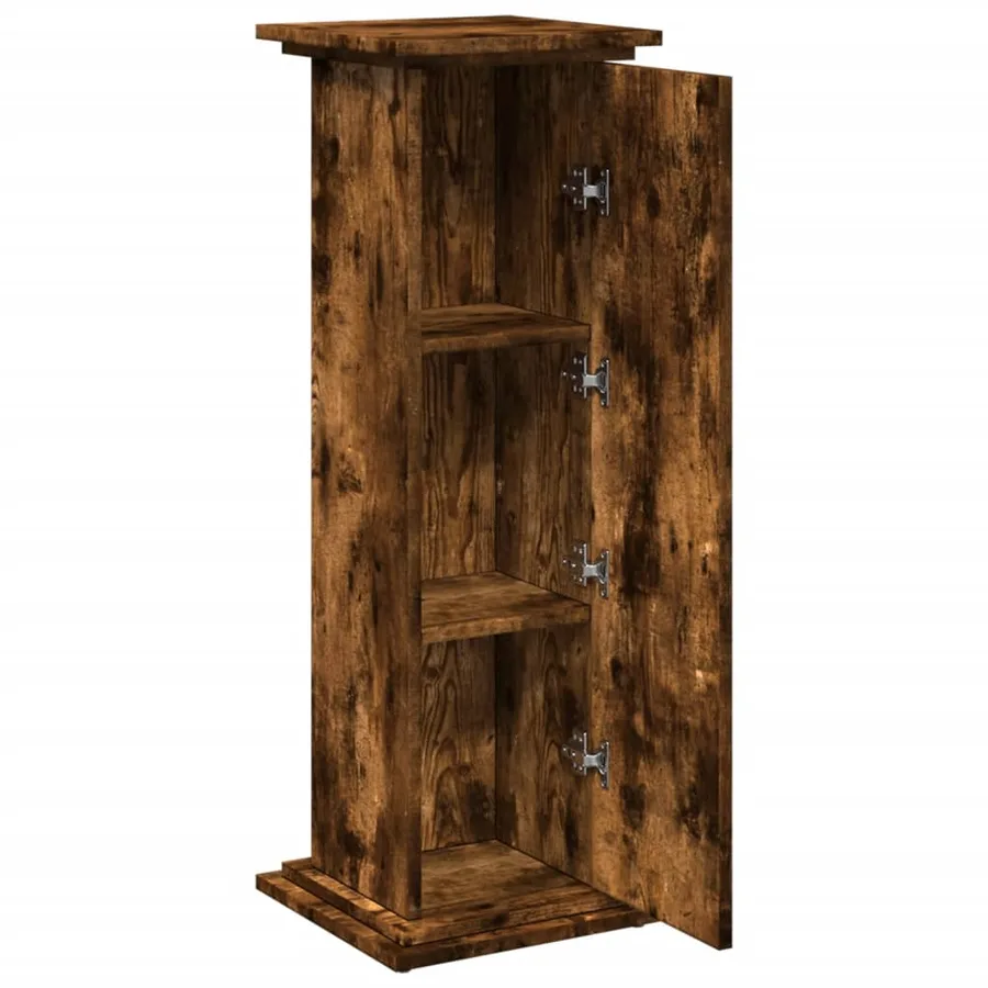 Piédestal avec rangement chêne fumé 31x30x90 cm bois ingénierie - 6