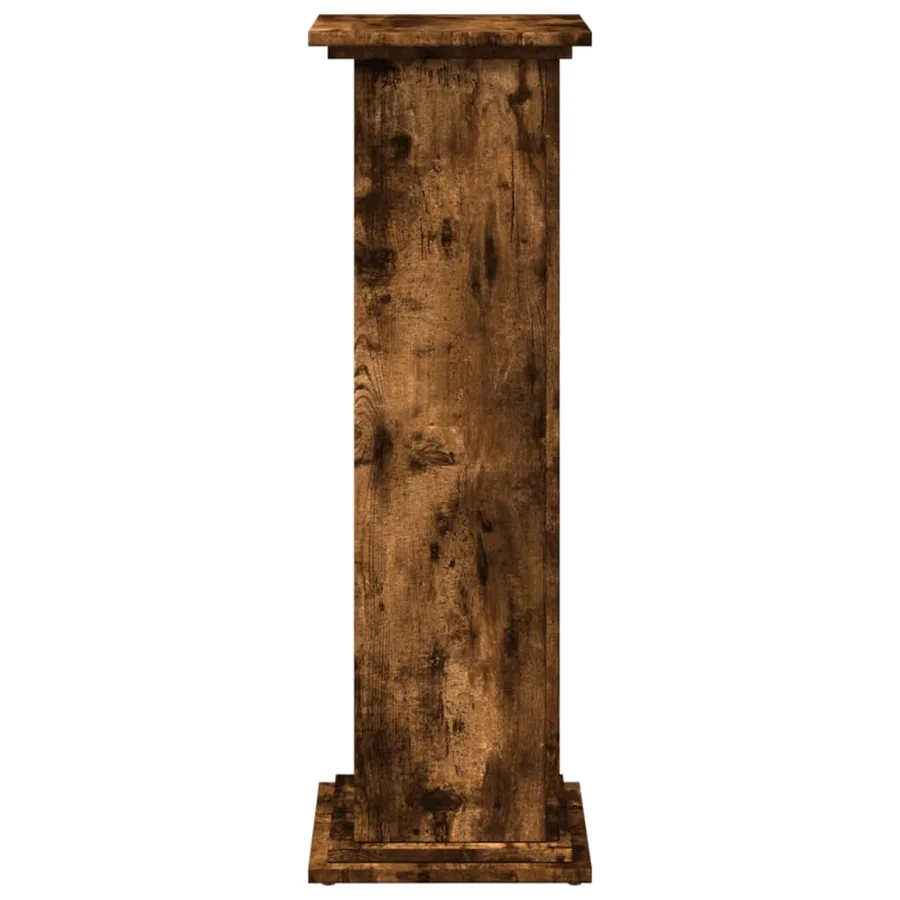 Piédestal avec rangement chêne fumé 31x30x90 cm bois ingénierie - 7