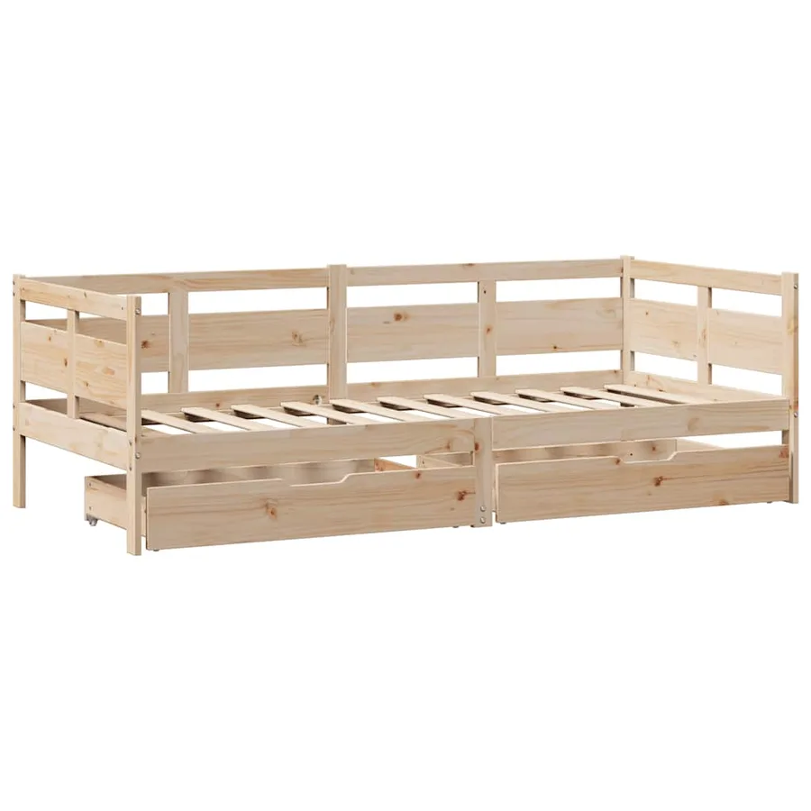 Lit de jour avec tiroirs sans matelas 90x190 cm bois massif - 3