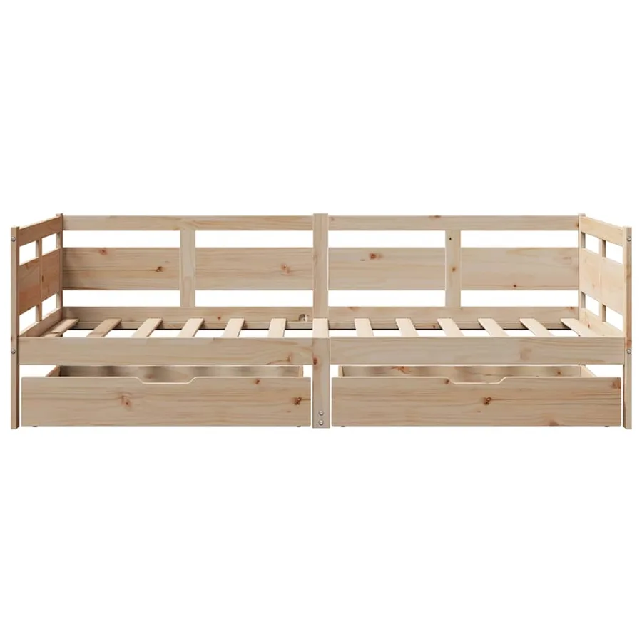 Lit de jour avec tiroirs sans matelas 90x190 cm bois massif - 4