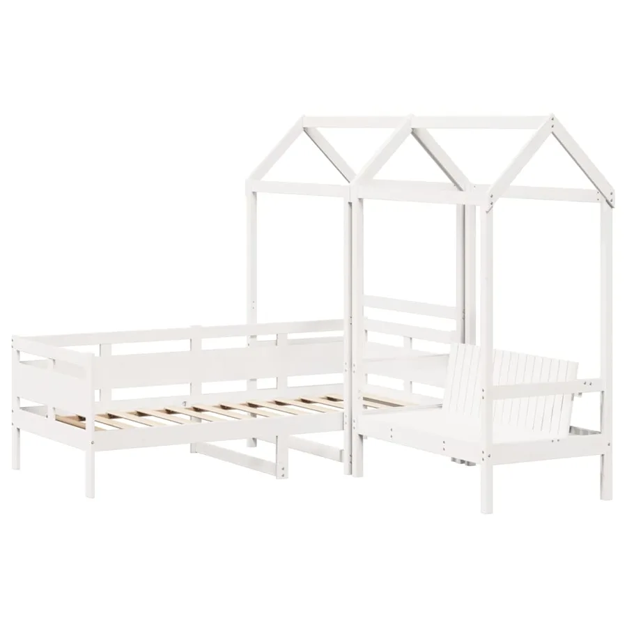 Ensemble de lit de jour et de banc et toit sans matelas blanc - 3
