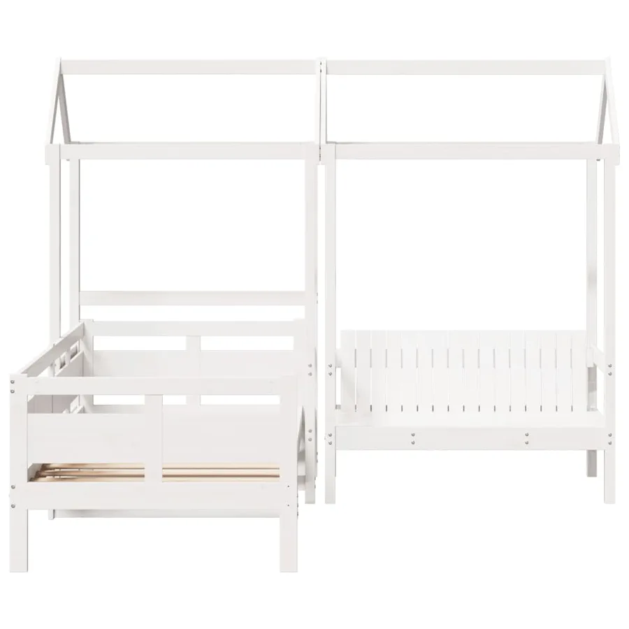 Ensemble de lit de jour et de banc et toit sans matelas blanc - 4