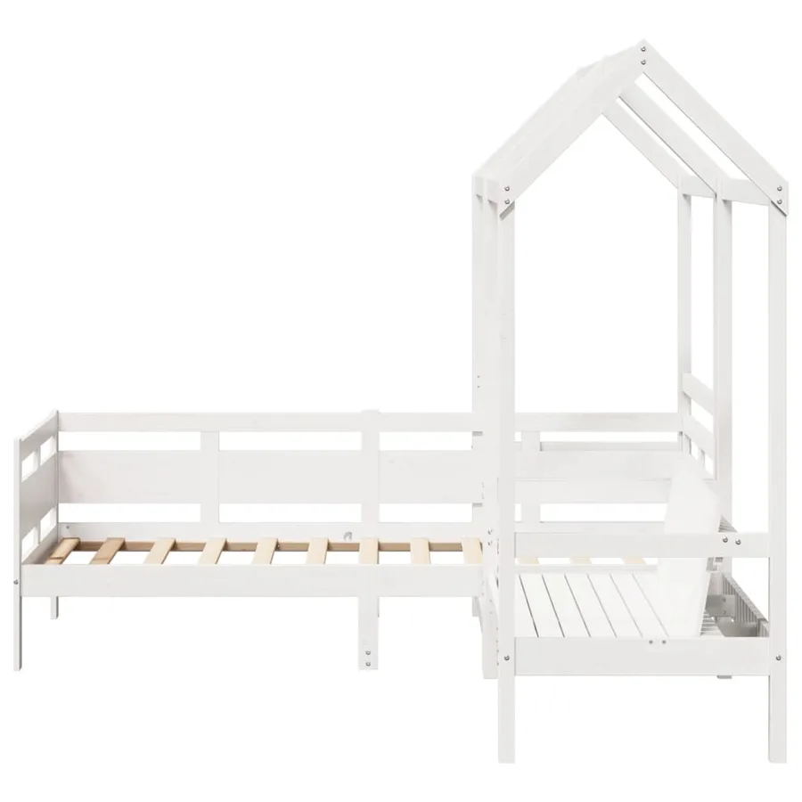 Ensemble de lit de jour et de banc et toit sans matelas blanc - 8