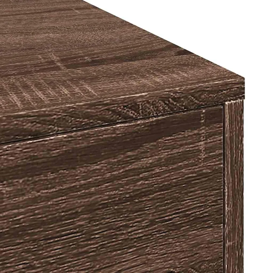 Armoire de salle de bain étroite avec roulettes chêne marron - 9