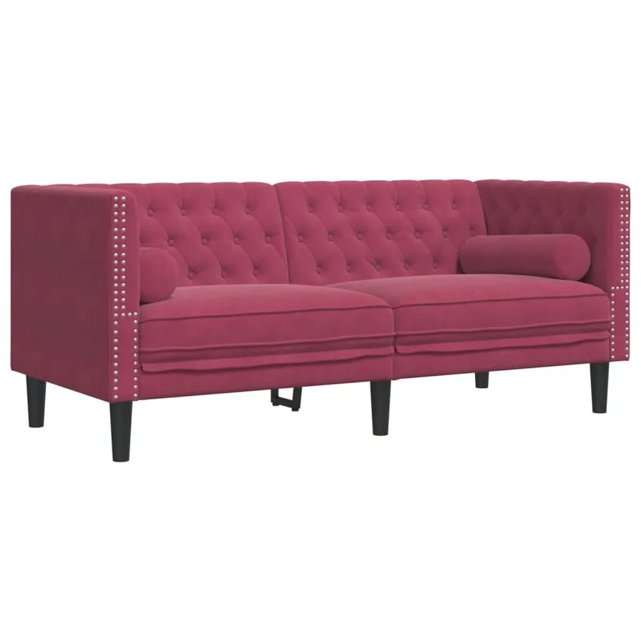 Ensemble de canapé Chesterfield et traversins 2 pcs velours - 5