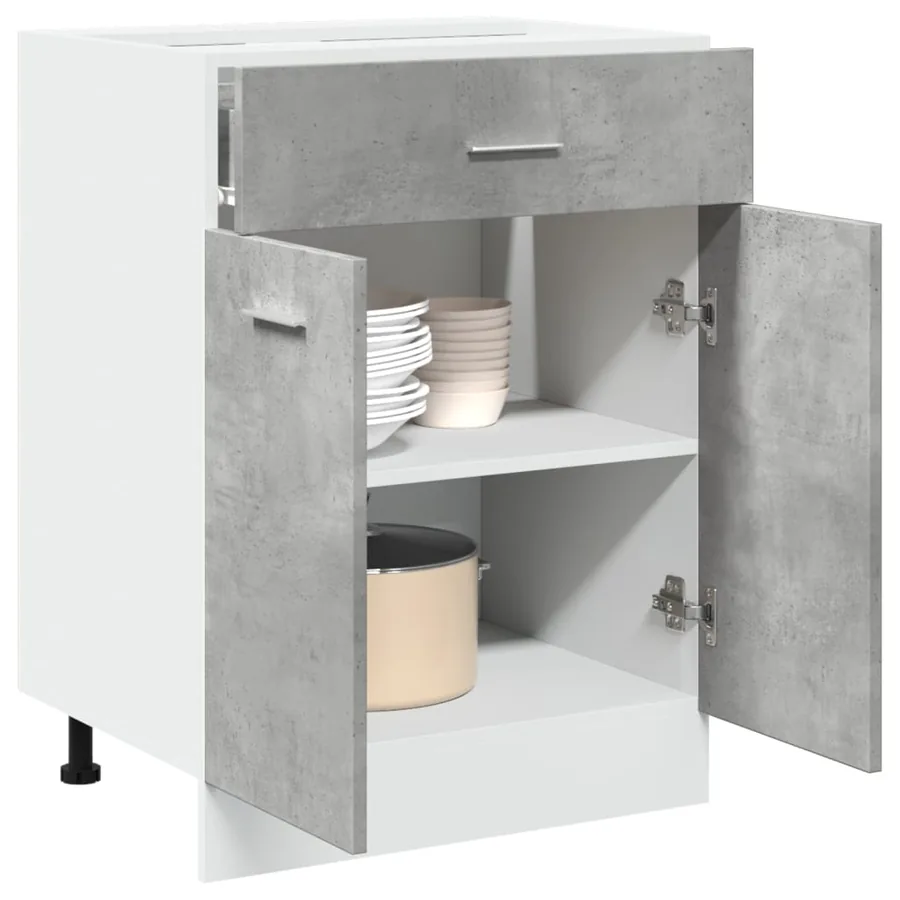 Armoire à tiroirs "Lyon" Gris béton 60 x 46 x 81,5 cm Bois d'ingénierie