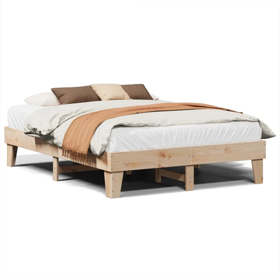 Cadre de lit sans matelas 150x200 cm bois de pin massif - 2
