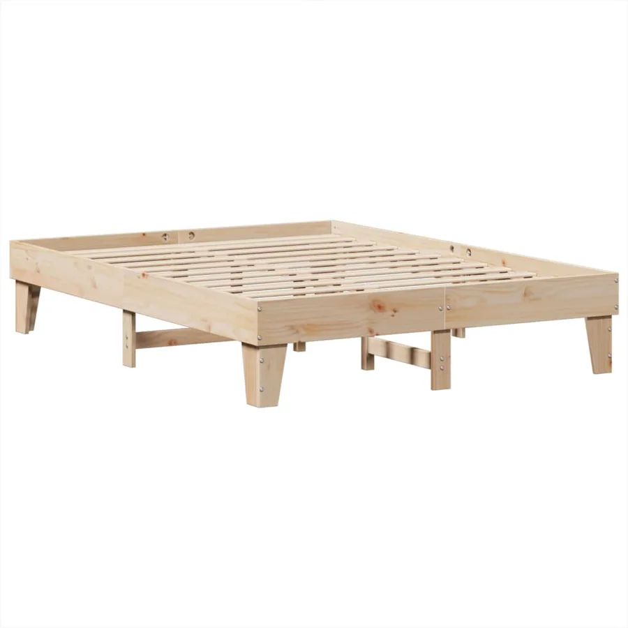 Cadre de lit sans matelas 150x200 cm bois de pin massif - 3