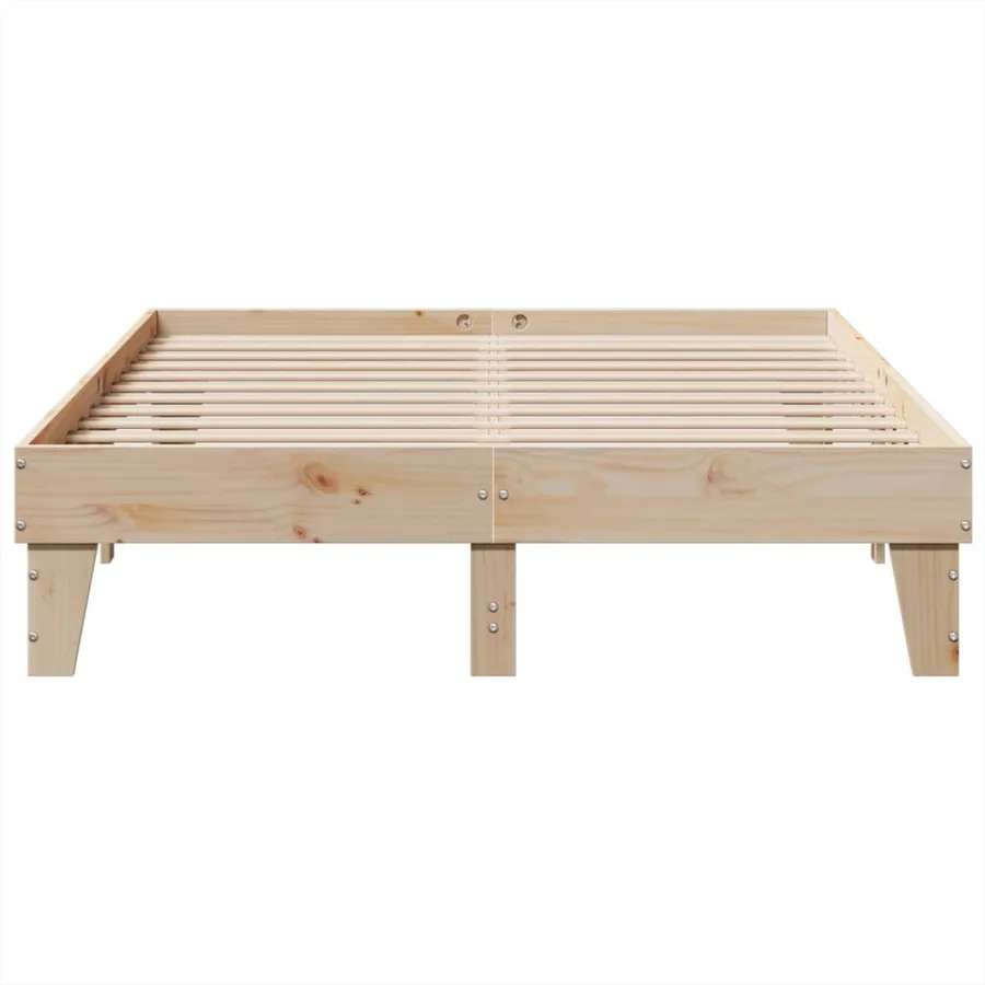 Cadre de lit sans matelas 150x200 cm bois de pin massif - 4
