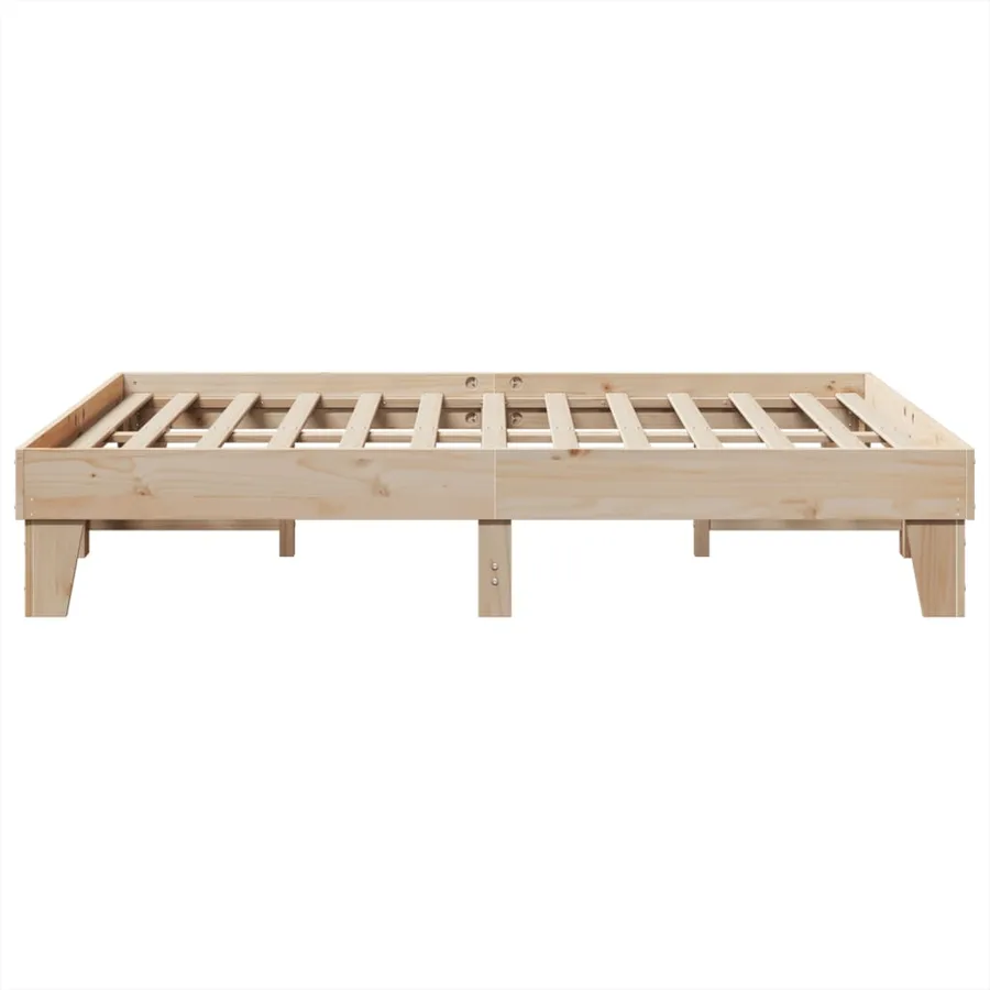 Cadre de lit sans matelas 150x200 cm bois de pin massif - 5
