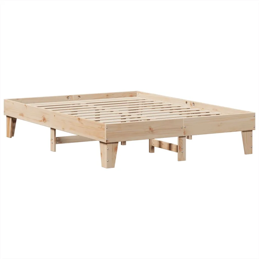 Cadre de lit sans matelas 150x200 cm bois de pin massif - 6