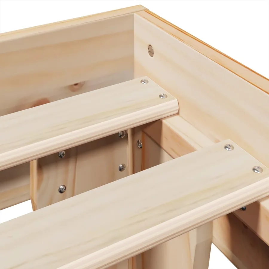 Cadre de lit sans matelas 150x200 cm bois de pin massif - 7