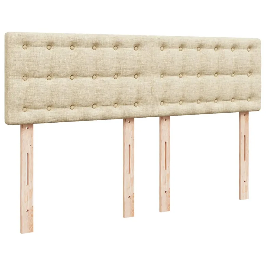 Sommier à lattes de lit avec matelas Crème 160x200 cm Tissu - 12