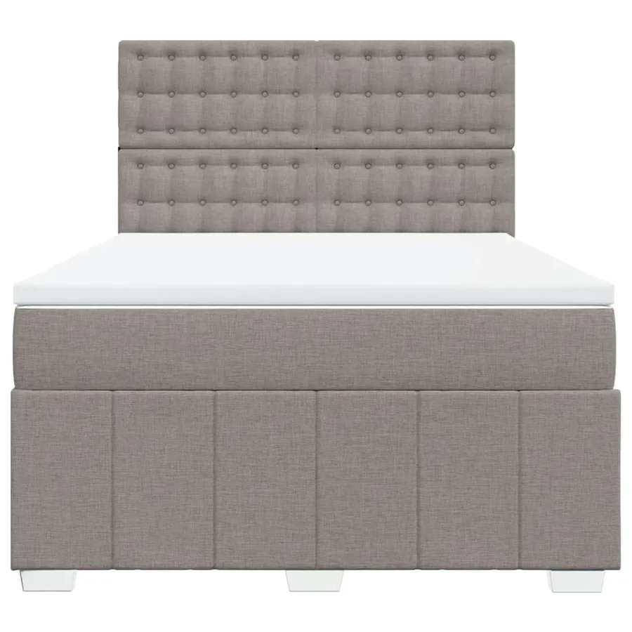 Sommier à lattes de lit avec matelas Taupe 160x200 cm Tissu - 6
