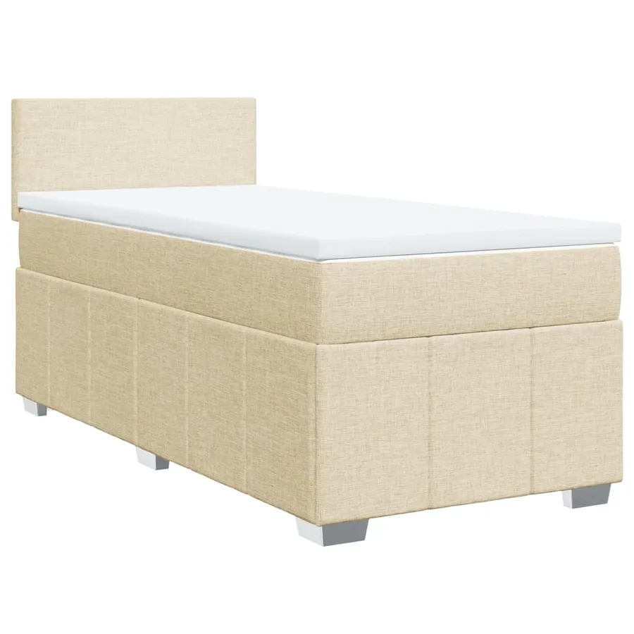 Sommier à lattes de lit avec matelas Crème 100x200 cm Tissu - 2
