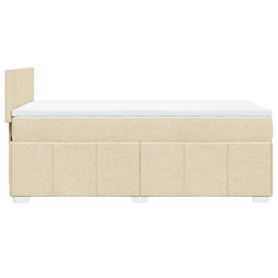 Sommier à lattes de lit avec matelas Crème 100x200 cm Tissu - 5