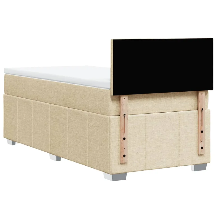 Sommier à lattes de lit avec matelas Crème 100x200 cm Tissu - 6