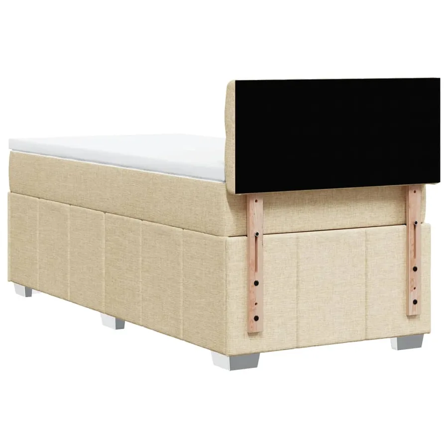 Sommier à lattes de lit avec matelas Crème 100x200 cm Tissu - 8