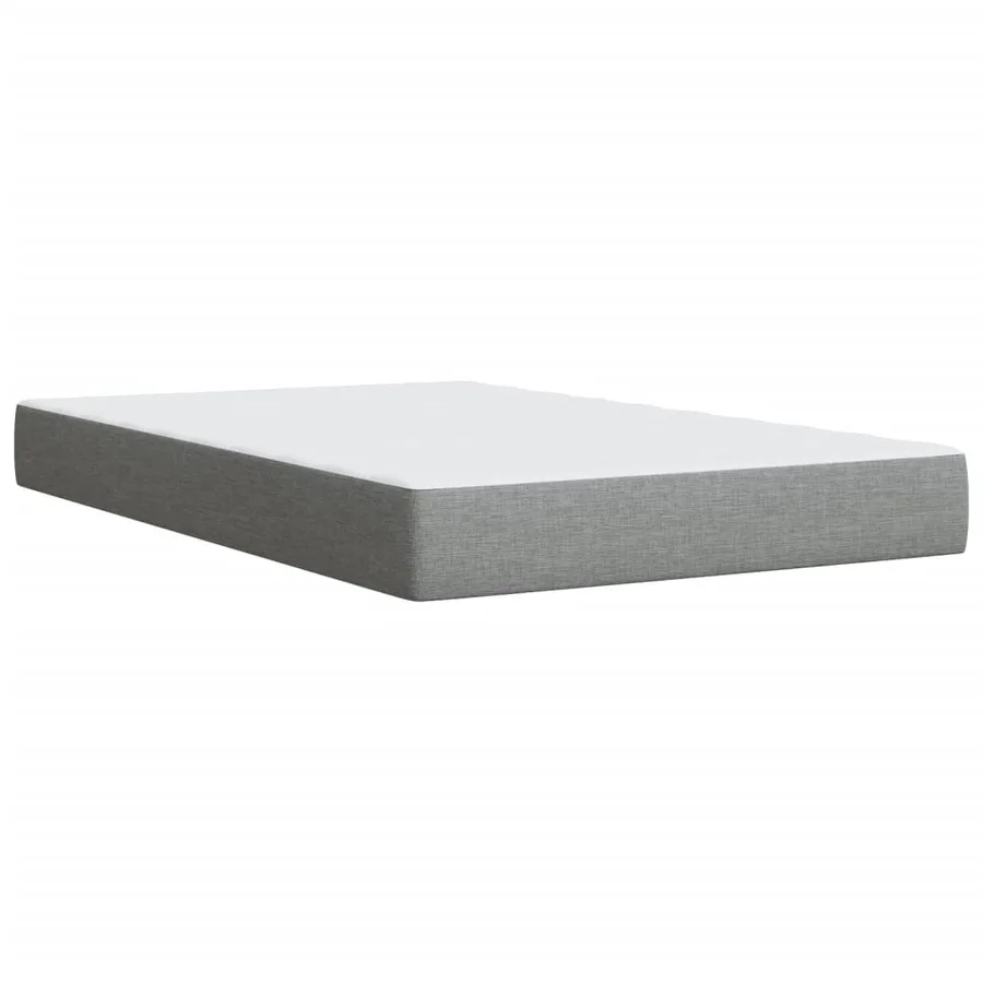 Sommier à lattes de lit et matelas gris clair 120x190 cm tissu - 10