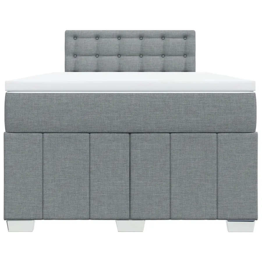 Sommier à lattes de lit et matelas gris clair 120x190 cm tissu - 6