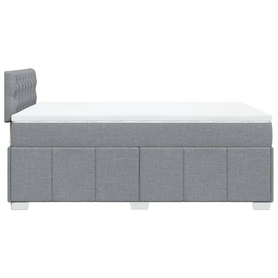 Sommier à lattes de lit et matelas gris clair 120x190 cm tissu - 7