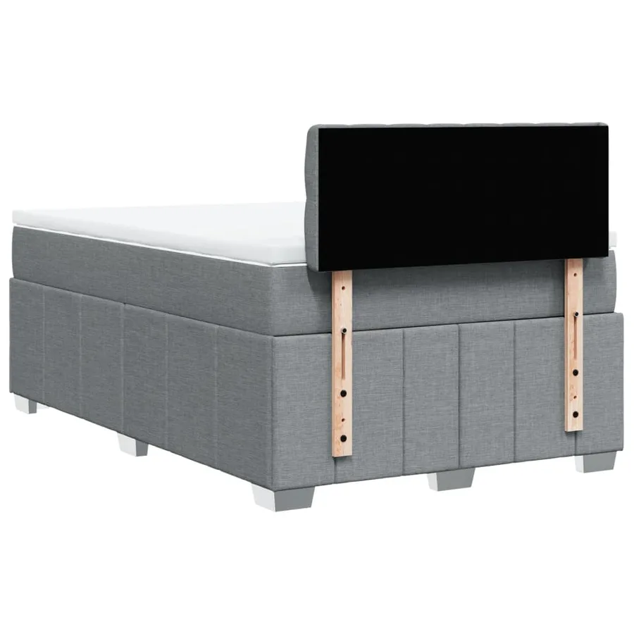 Sommier à lattes de lit et matelas gris clair 120x190 cm tissu - 8