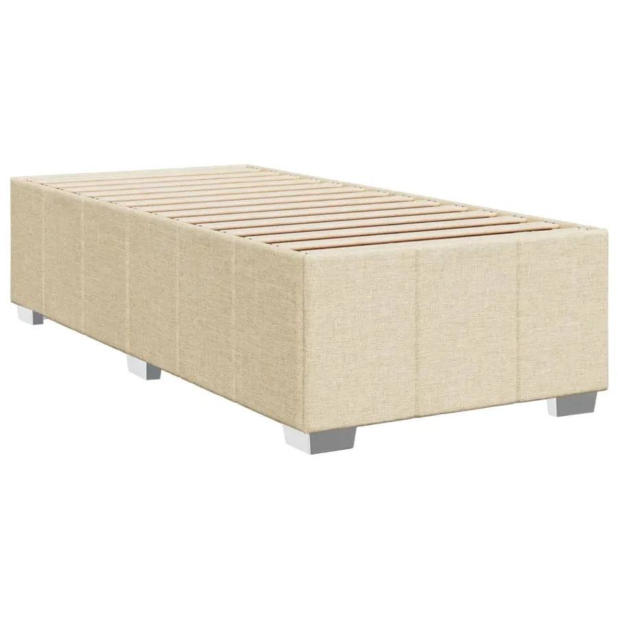 Sommier à lattes de lit avec matelas Crème 100x200 cm Tissu - 8