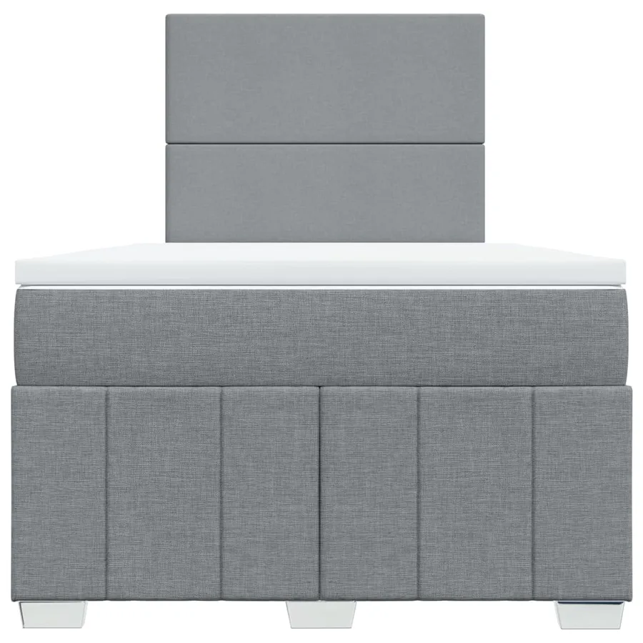 Sommier à lattes de lit et matelas gris clair 120x190 cm tissu - 4