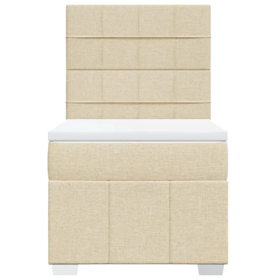 Sommier à lattes de lit avec matelas Crème 100x200 cm Tissu - 6