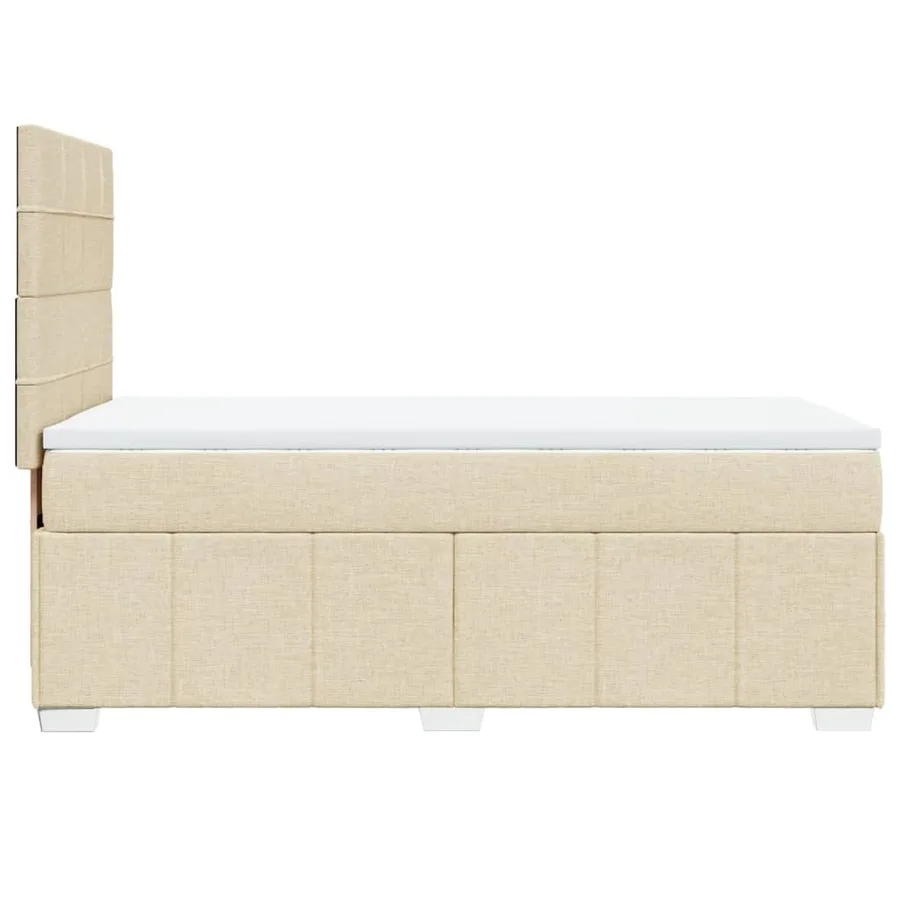 Sommier à lattes de lit avec matelas Crème 100x200 cm Tissu - 7