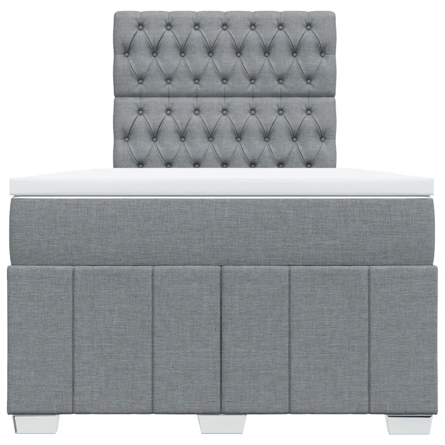 Sommier à lattes de lit et matelas gris clair 120x190 cm tissu - 4