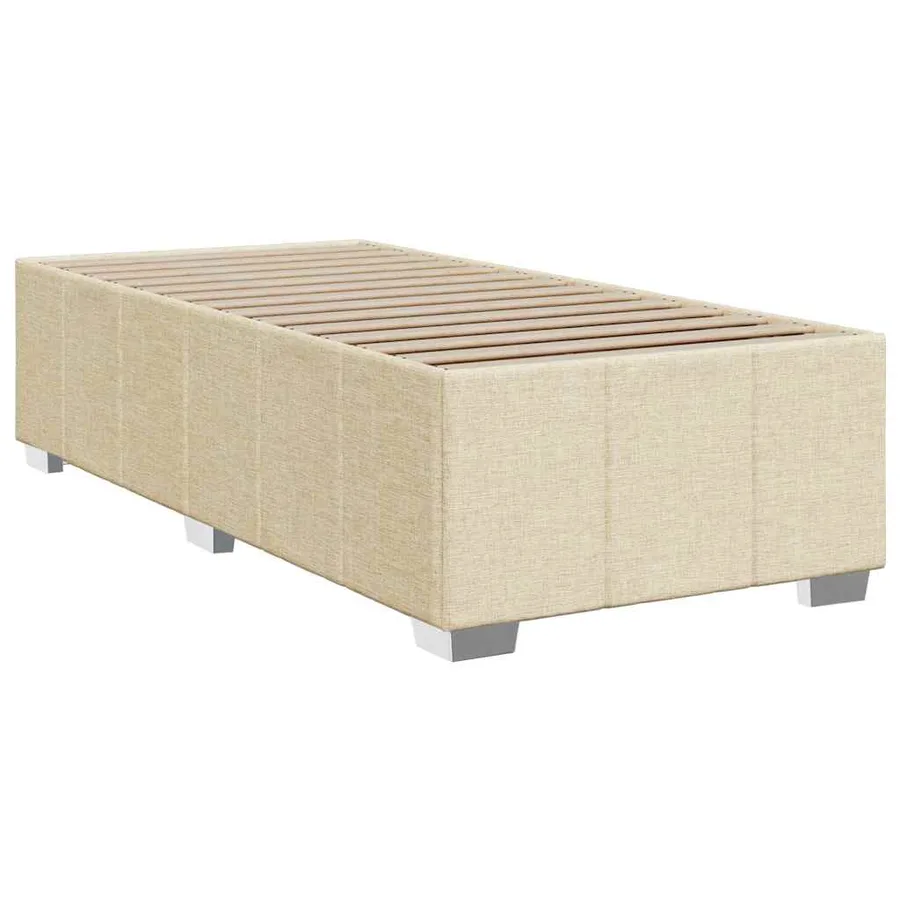 Cadre de lit sans matelas crème 100x200 cm tissu - 3
