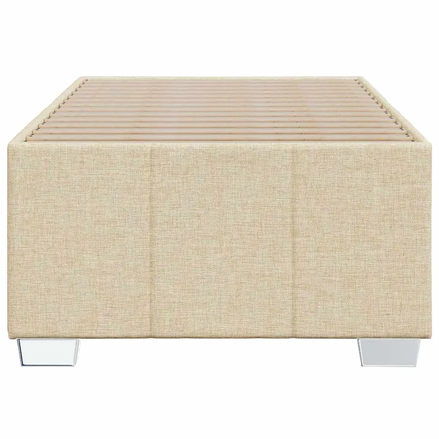 Cadre de lit sans matelas crème 100x200 cm tissu - 4