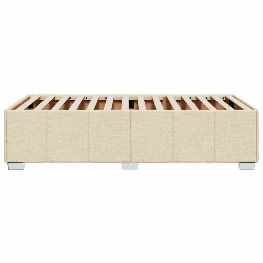 Cadre de lit sans matelas crème 100x200 cm tissu - 5