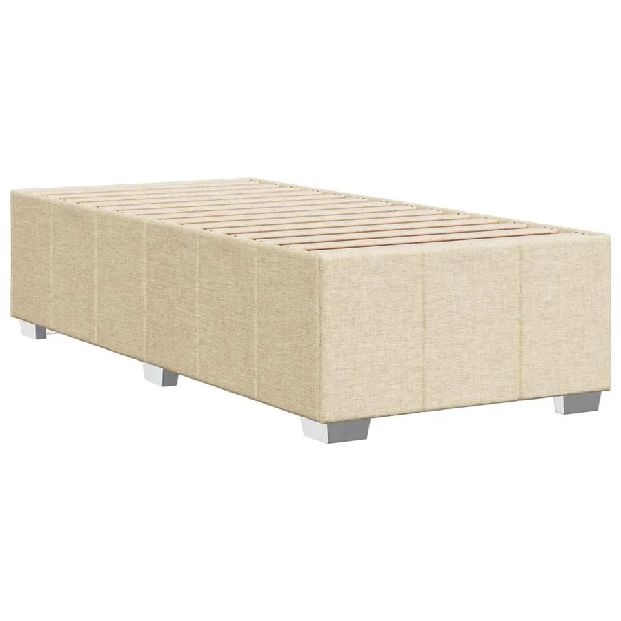 Cadre de lit sans matelas crème 100x200 cm tissu - 6